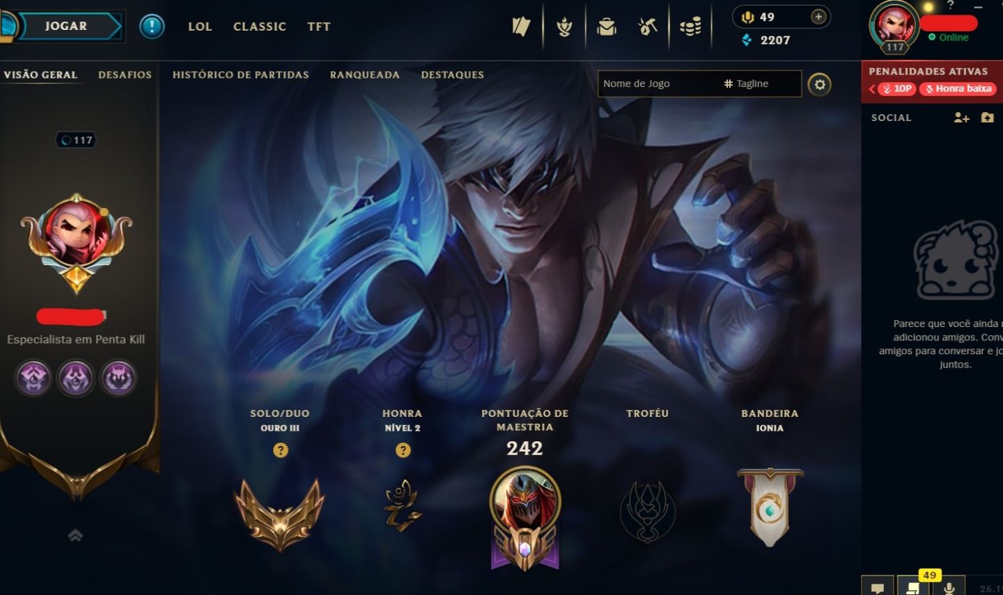 Upada a Mão - Conta de 2017 - 94 Skins - Lvl 117 - 107 Campeões - 20 Cromas
