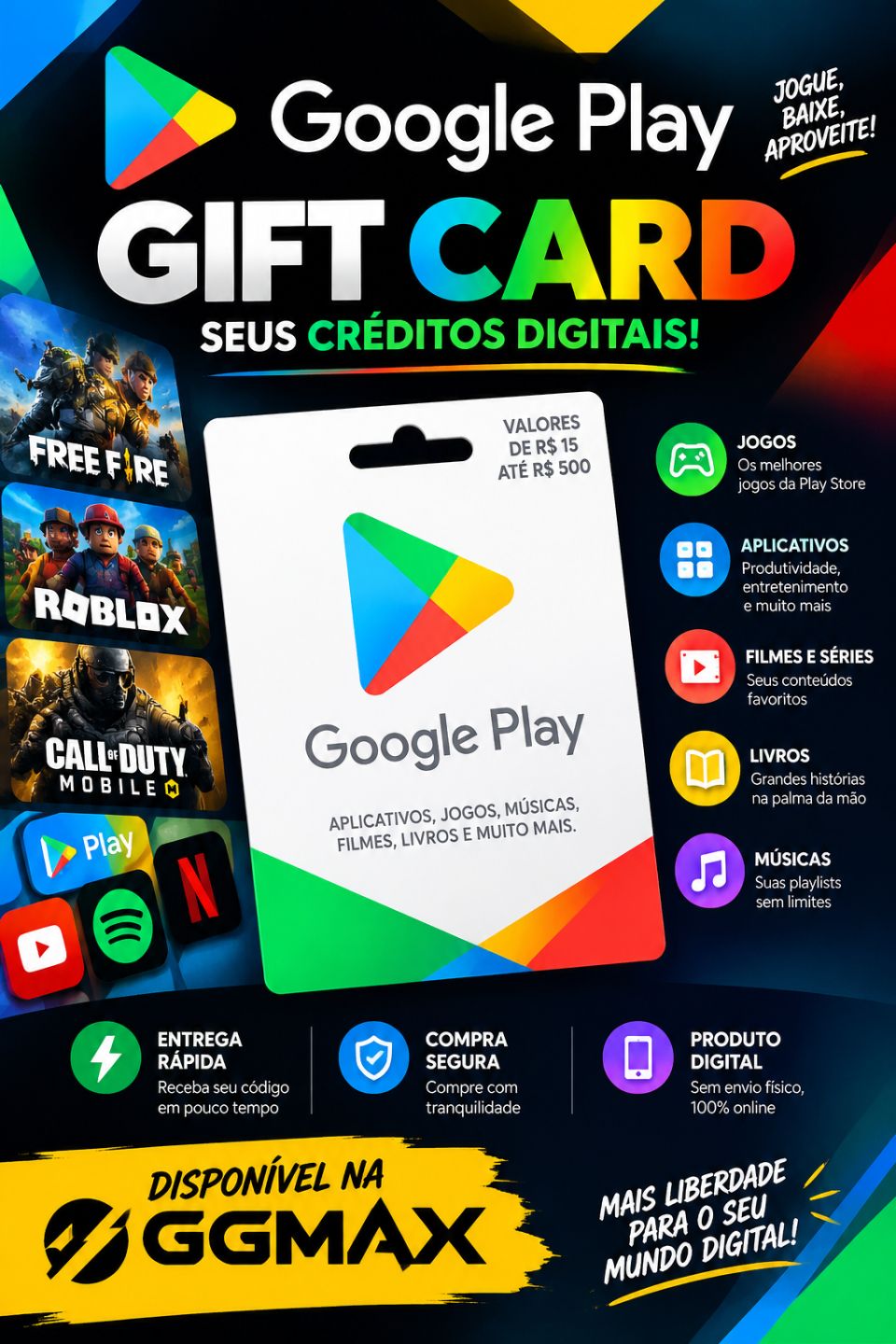 Google Play Gift Card Original | Créditos para Jogos, Apps | Entrega rápida