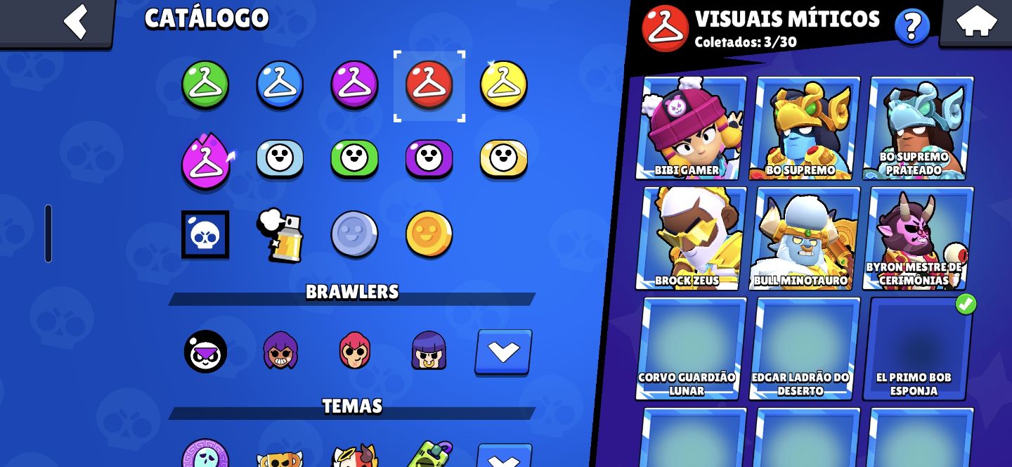 Conta de Brawl Stars com 36k de troféus e 90 brawlers