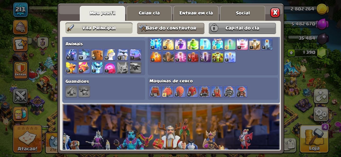Conta clash royale, clash of clans, brawl stars valor pelas 3