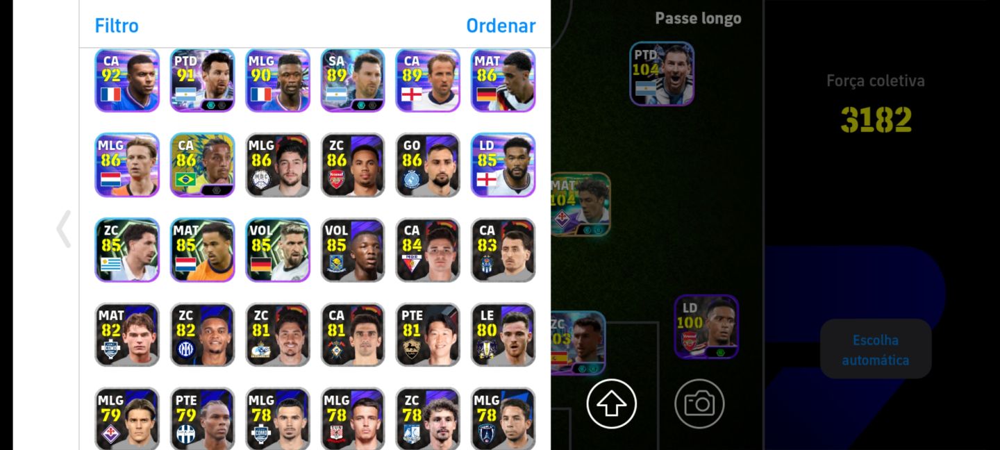 EFootball 3182+ | Iniesta 108 + Villa 105 + Rooney 104 + Messi | Elenco Top