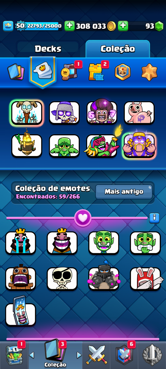 Conta Clash Royale 10k de troféus branw stars e clash of clãs 4 anos de jogo up