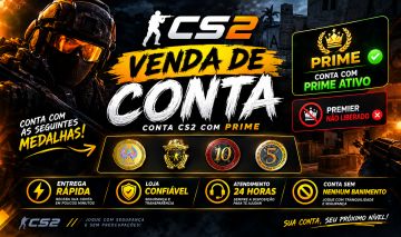 CONTA CS2 PRIME ANTIGA COM MEDALHAS