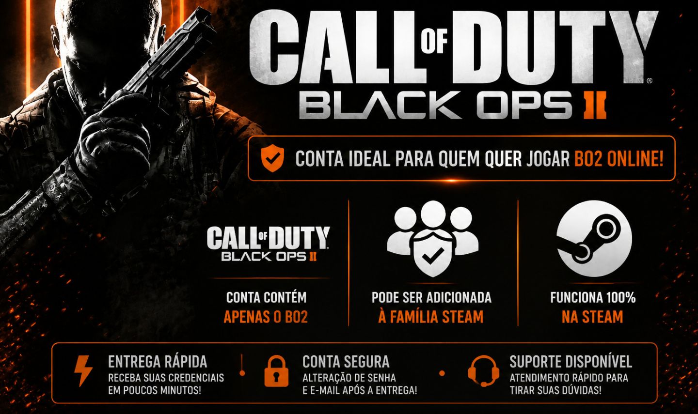 Conta Steam Call of Duty: Black Ops II (BO2)