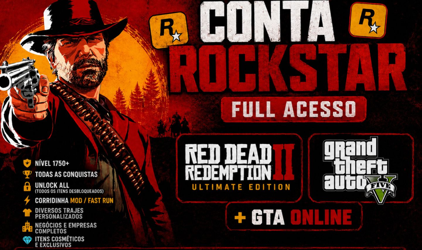 Conta Rockstar Full Acesso | GTA V Enhanced/Legacy + RDR2 Ultimate