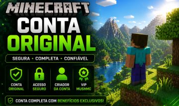 CONTA MINECRAFT ORIGINAL + VIP MUSHMC + COSMÉTICOS