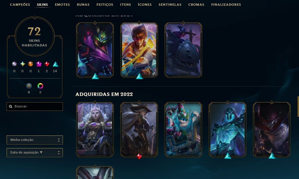Conta 2023 - 72 skins