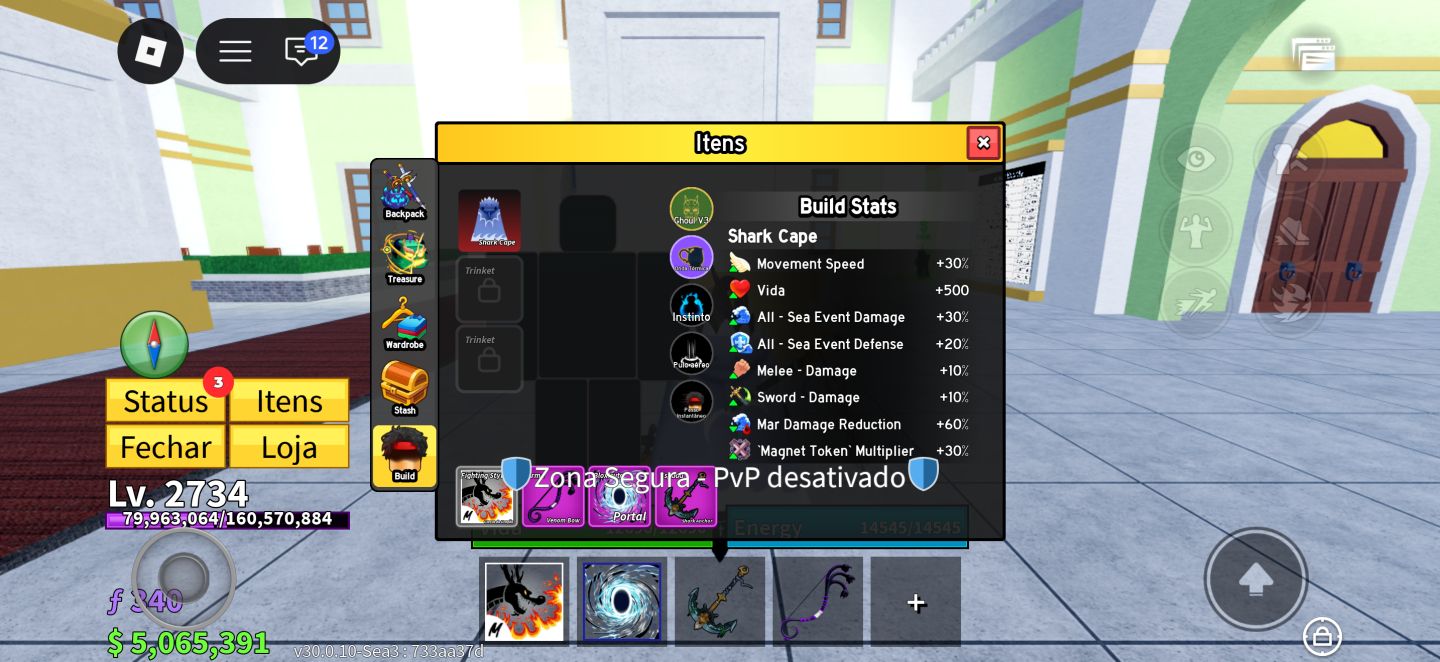 Conta de Blox fruits Com vários gamepass e skins raras