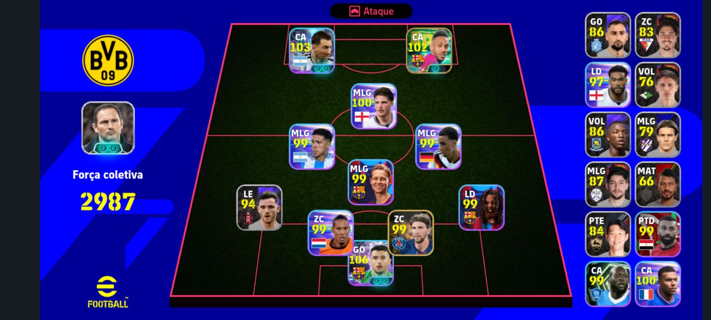 Conta com John Garcia e Ubamyang e Messi