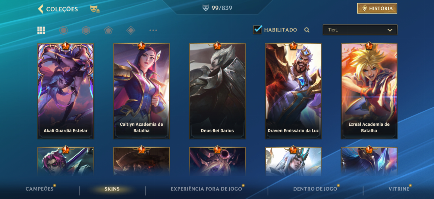 Conta com skin da kaisa turbo neon prestígio