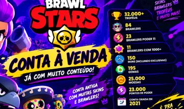 CONTA BRAWL STARS ANTIGA COM MUITAS SKINS