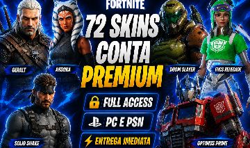 Conta Fortnite | Geralt + Ahsoka + Doom Slayer + FNCS Renegade | 72 Skins