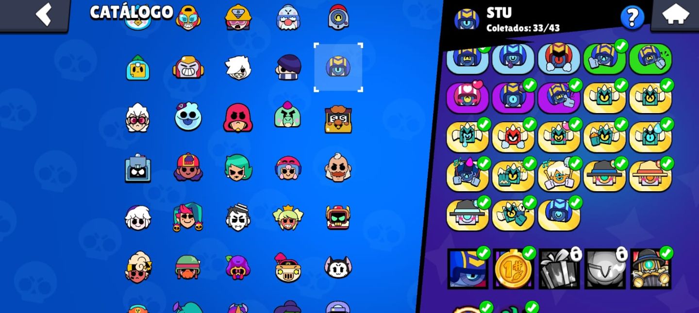 CONTA BRAWL STARS - 11.908 TROFÉUS - NVL 72 - VARIAS SKIN,PASSES E COLECIONÁVEIS