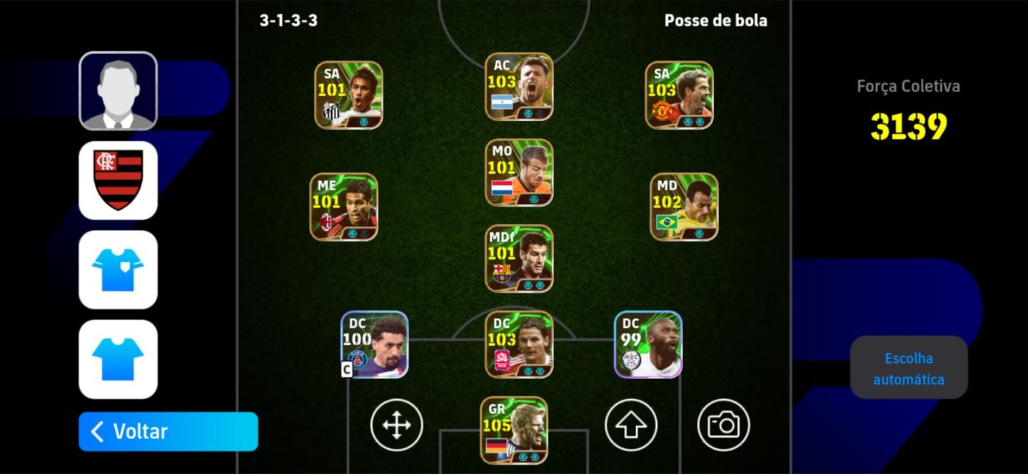 CONTA ANTIGA EEFOOTBALL,COM MIUTOS JOGADORES E UNIFORMES UNICOS