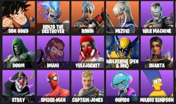 CONTA FORTNITE COM 49 SKINS - Son Goku/Spider-Man/Goku Black/Gwenpool/Finn Human