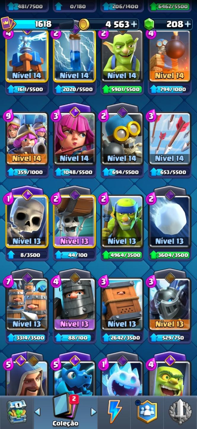 Conta Clash royale - 11.5k+ de trofeus - +11 evos - 4 heróis e mais!!