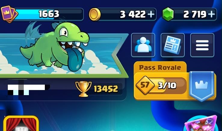 Conta Clash royale 13.5k trofeus com varias cartas lvl 16