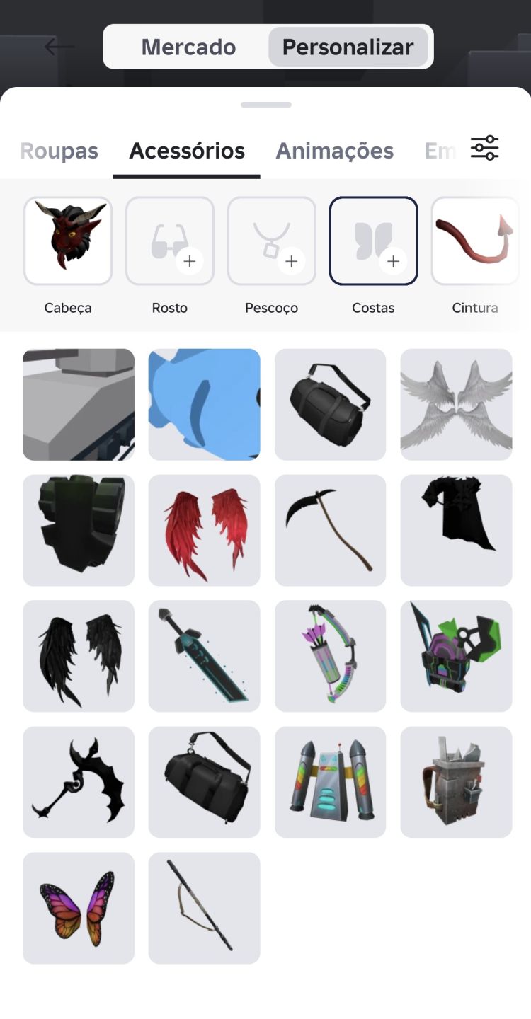 Conta do roblox, skin limitada de Satan e com alguns jogos op