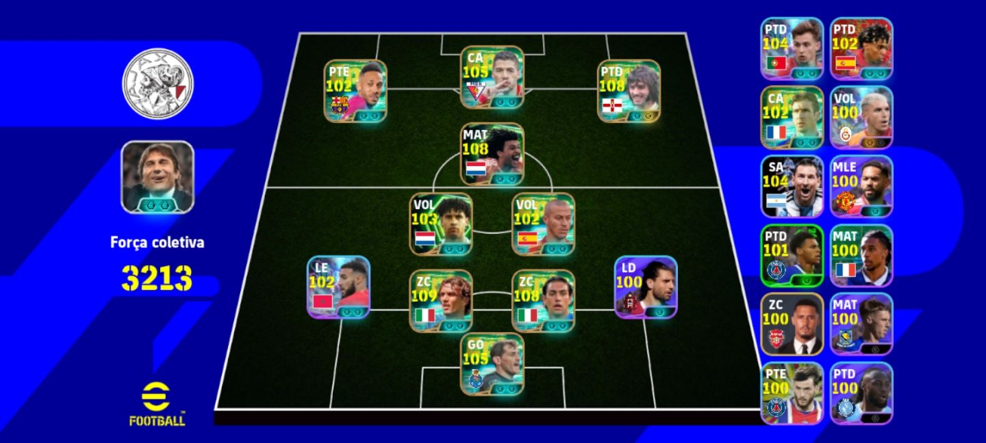 Efootball Conta Top Rud Gullit, Maldini, Nesta, George Best, Luis Suárez, Yamal