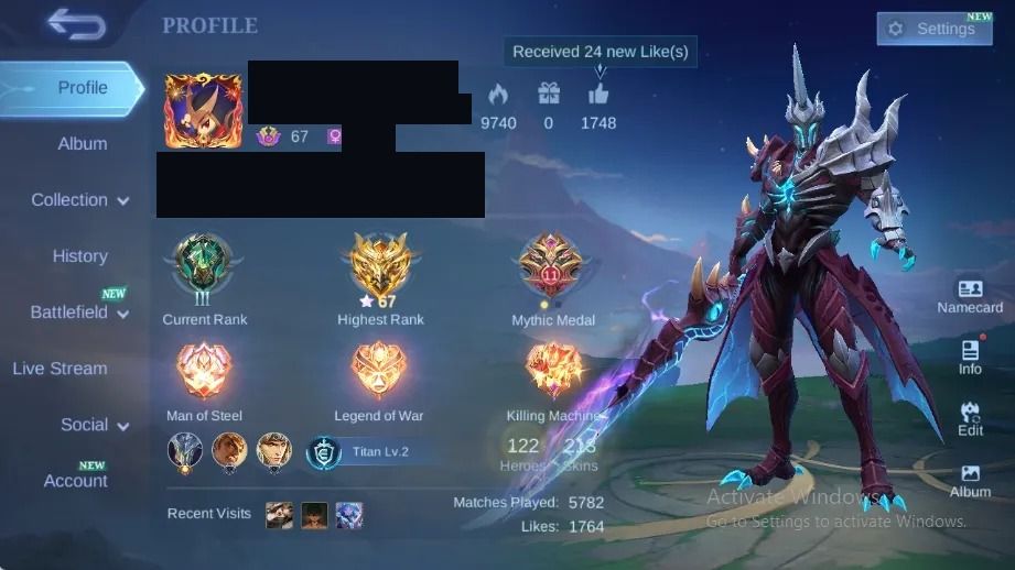 CONTA COM MUITAS SKINS - FULL EMBLEMAS