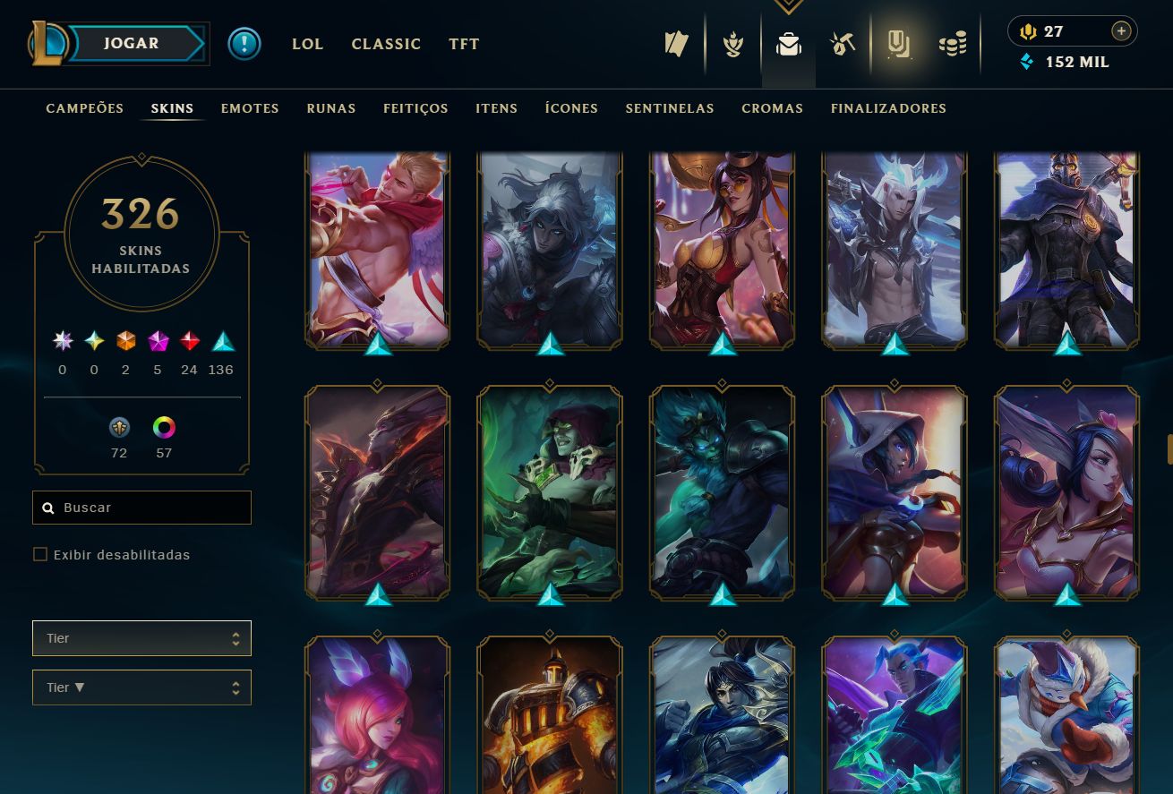 CONTA UNRANKED - 326 SKIN - FULL CHAMP + PREÇO BAIXISSIMO! - 100% SEGURA!