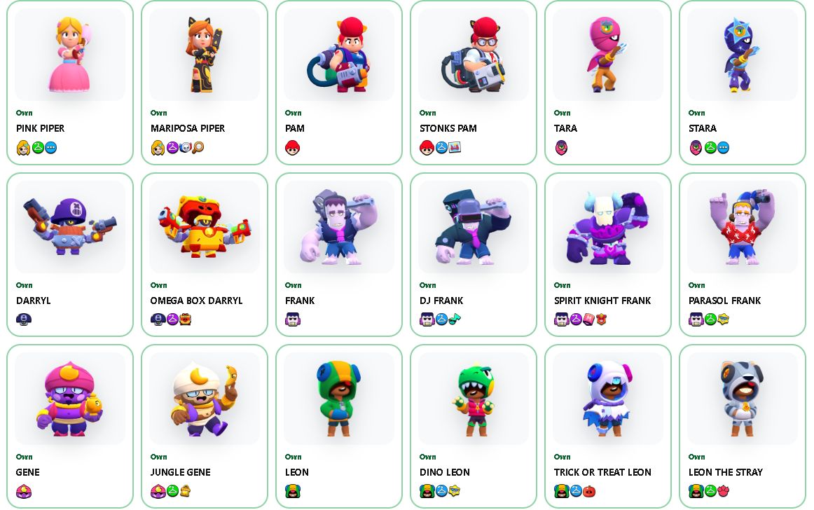 CONTA BRAWL STARS | RARA | ANTIGA | 30 MIL TROFÉUS | 72 BRAWLERS | 164 SKINS