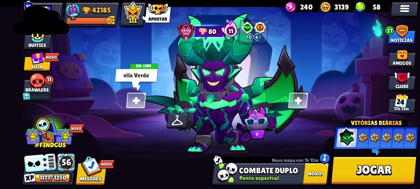 CONTA BRAWL STARS 99 BRAWLERS + BRAWL PASS PLUS ATIVO + 42K DE TROFEUS+ 162 SKIN