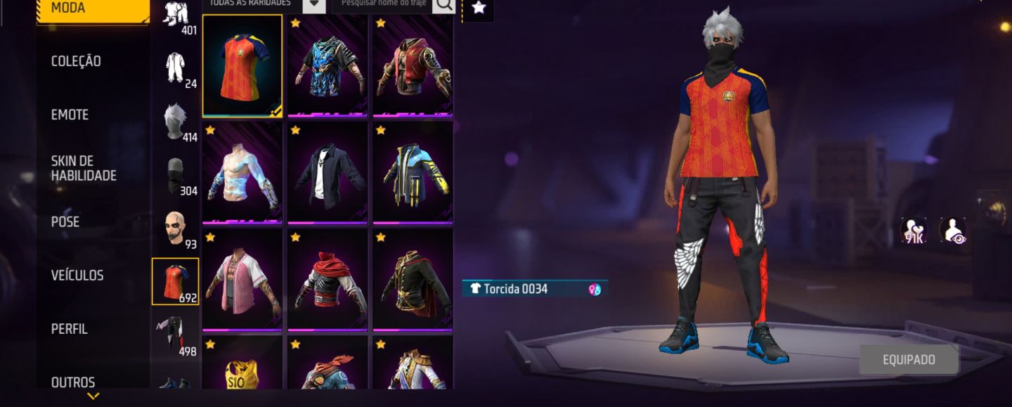 CONTA GEMADA COMPLETA FF | DINO ANJO + SOMBRA ROXA + SOMBRA MARINHA + 2 PUNHOS