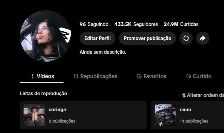 CONTA TIKTOK 433K SEGUIDORES | 24.9M CURTIDAS | CONTA GRANDE