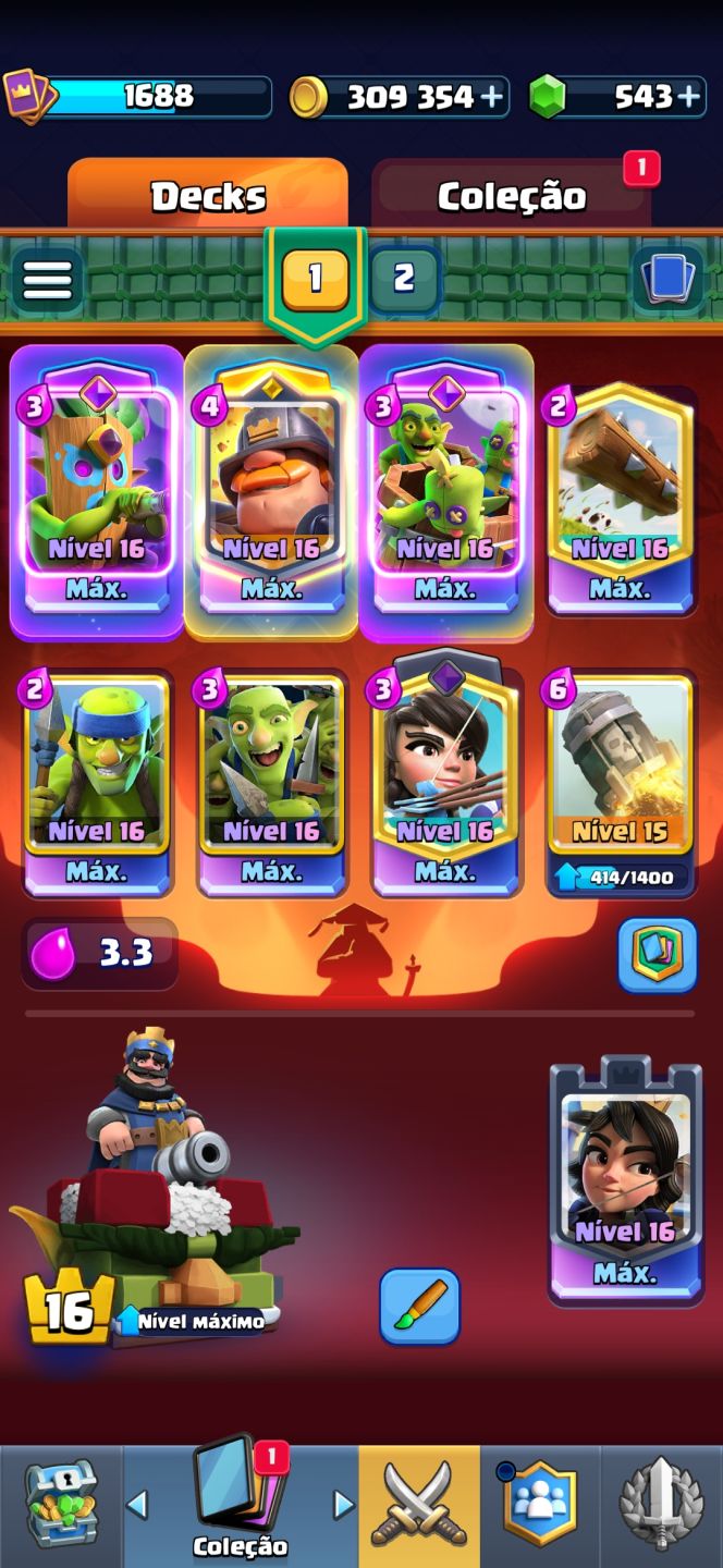 Clash Royale 13.2k Troféus | Arena 31 | Nível 16 | Evoluções | 543 Gemas