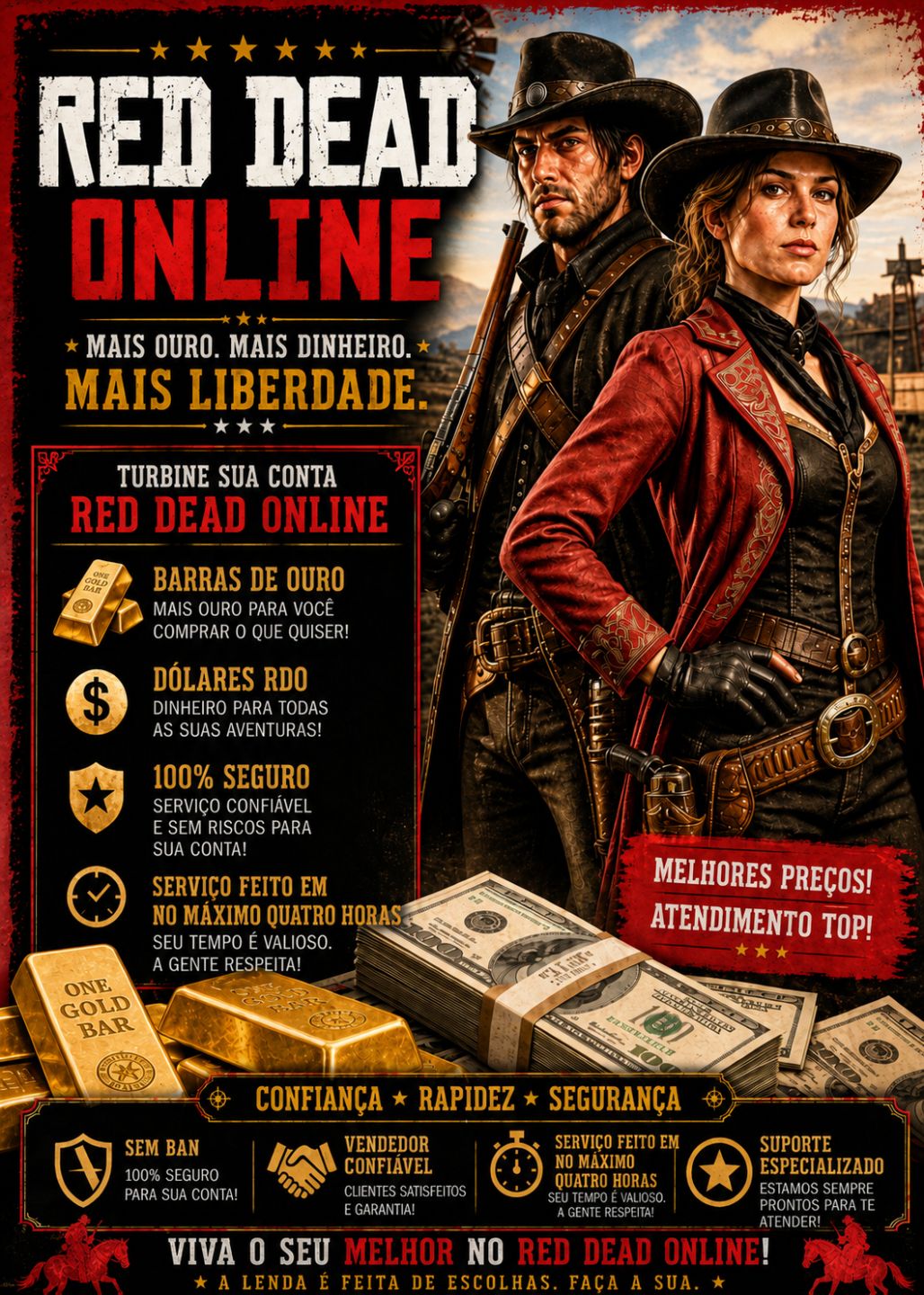 Upagem red dead online para ps4 e ps5
