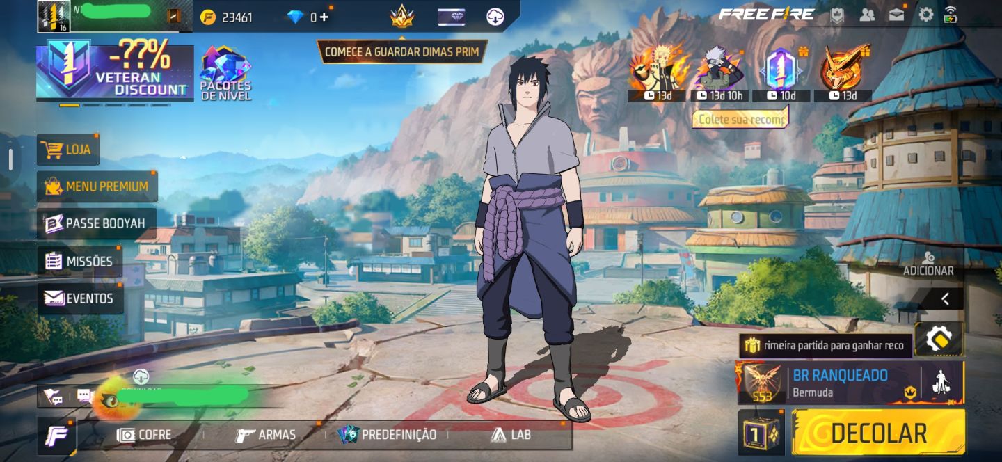 CONTA FREE FIRE (CONTA BOOT COM CONJUNTO SASUKE)