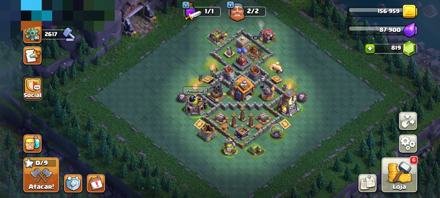 CONTA CLASH OF CLANS CV12 BEM EVOLUÍDA
