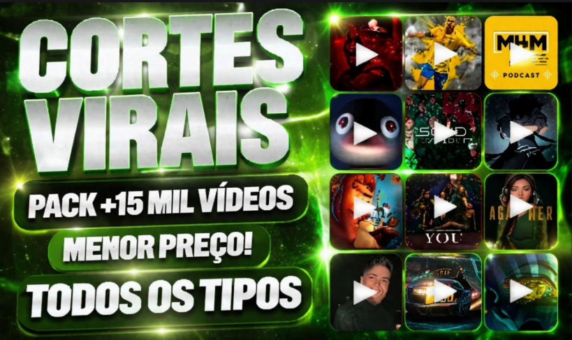 PACK CORTES VIRAIS | +15.000 VÍDEOS |