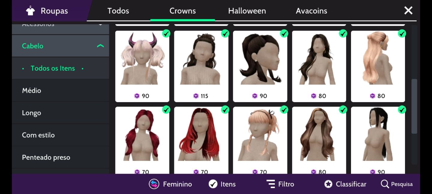 Conta avakin life. Level 53, 70k de Dima, vários itens em crowns.