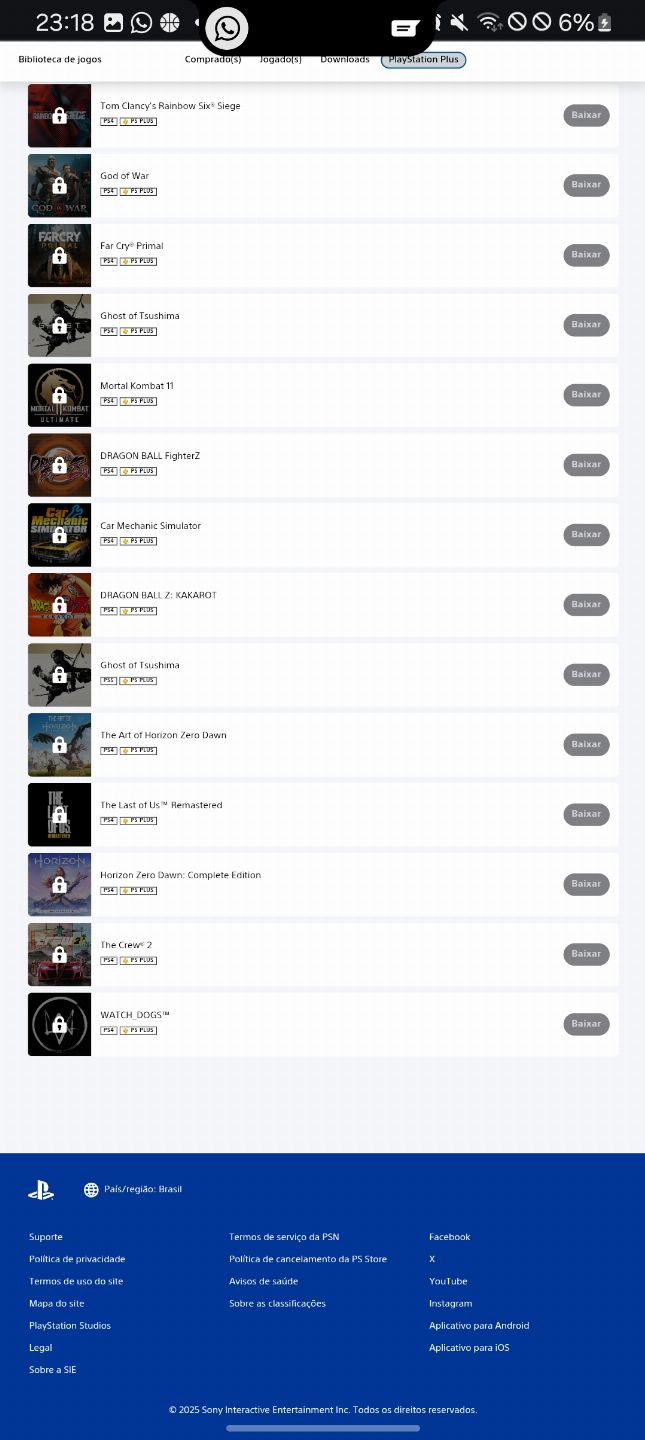 Contas playstation com 120 jogos disponíveis conta full acesso(preço negociavel)