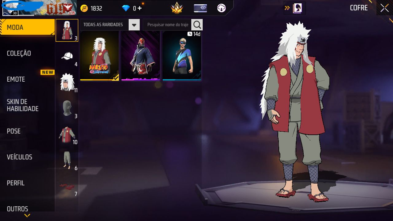 CONTA FREE FIRE MESTRE 3 ESTRELAS MODO RANK COM SKIN JIRAYA