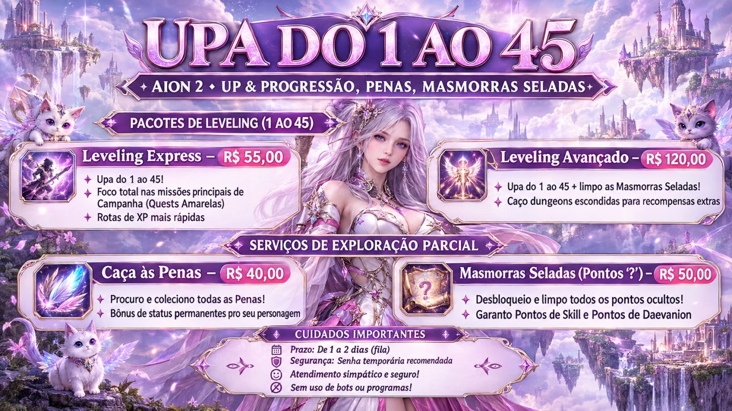 AION 2 UP & PROGRESSÃO, PENAS, MASMORRAS SELADAS