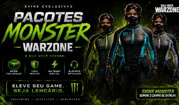 PACOTES MONSTER WARZONE (QUALQUER PLATAFORMA) *Barato*