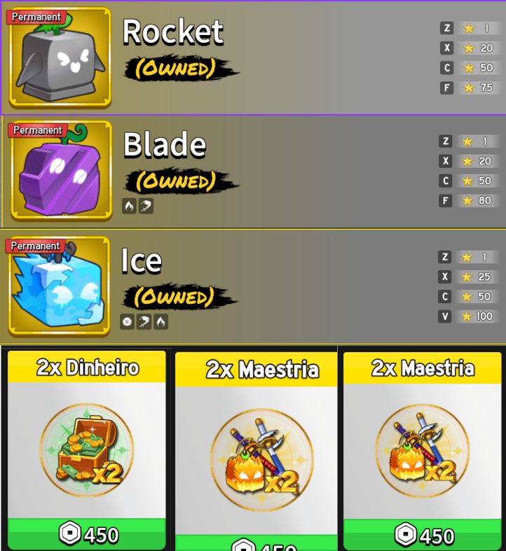 Conta de blox Fruits completa com muitas Raças v4 Bounty alto, Ice Perm Gamepass