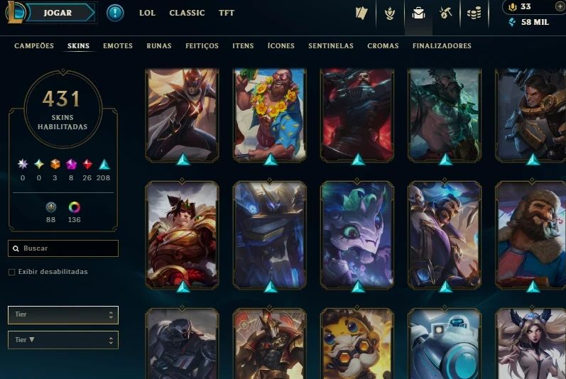Conta Lol Diamante 2 431 Skins Ex Mestre C Yone Pacificador Main Yasuo Ex Gm