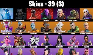 Conta Fortnite com Grriz | Bytes | Twyn | Meow Skulls | Sled Ready e 39 Skins