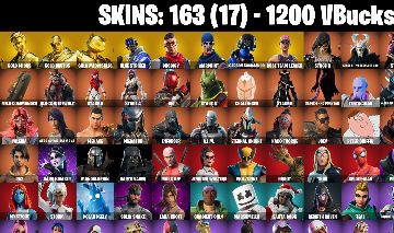 163 skins OG STW 3x Gold Skins 3x PSN Skins Lara Croft Aura Reaper Axe 1200 vb