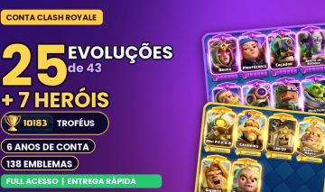 CLASH ROYALE 6 ANOS | 25 EVOLUÇÕES + 7 HERÓIS | 10.183 TROFÉUS
