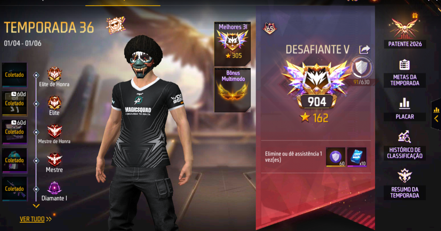 UP DE CONTAS DE FF (CS E RANKED)