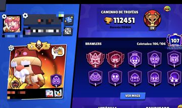 Conta de Brawl Stars 112K de trofeus e de 2019