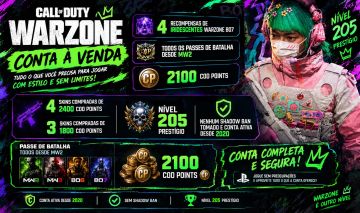 Conta Call of Duty- level 202 prestigio- +50 skins