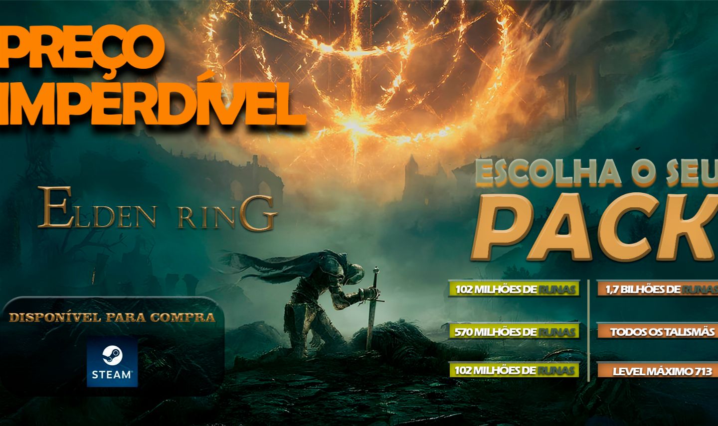 ELDEN RING - RUNAS | ARMADURAS | ARMAS | C/GUERRA - PROMOÇÃO! APENAS STEAM PC -