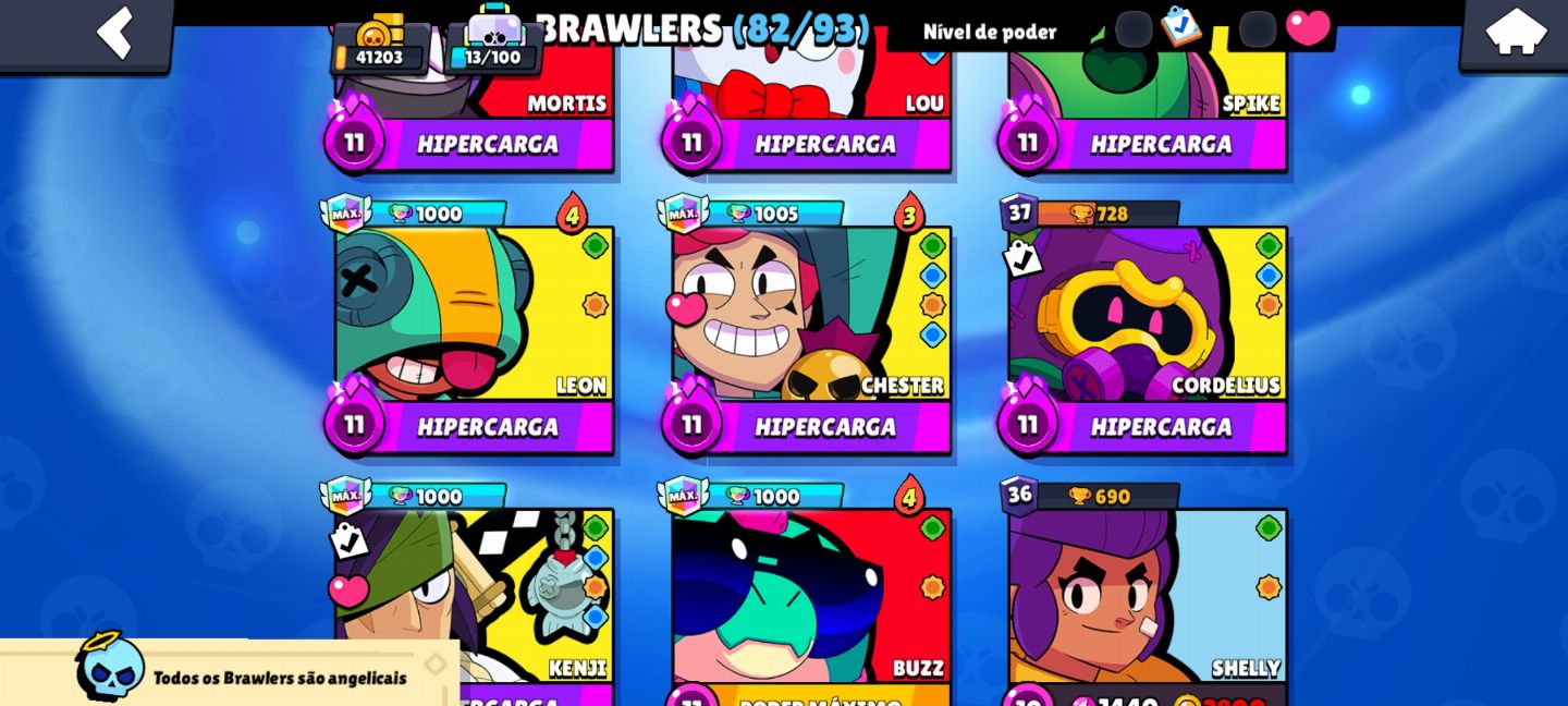 CONTA BRAWL STARS 88 BRAWLERS MUITO UPADA (OLHE DESCRIÇÃO)