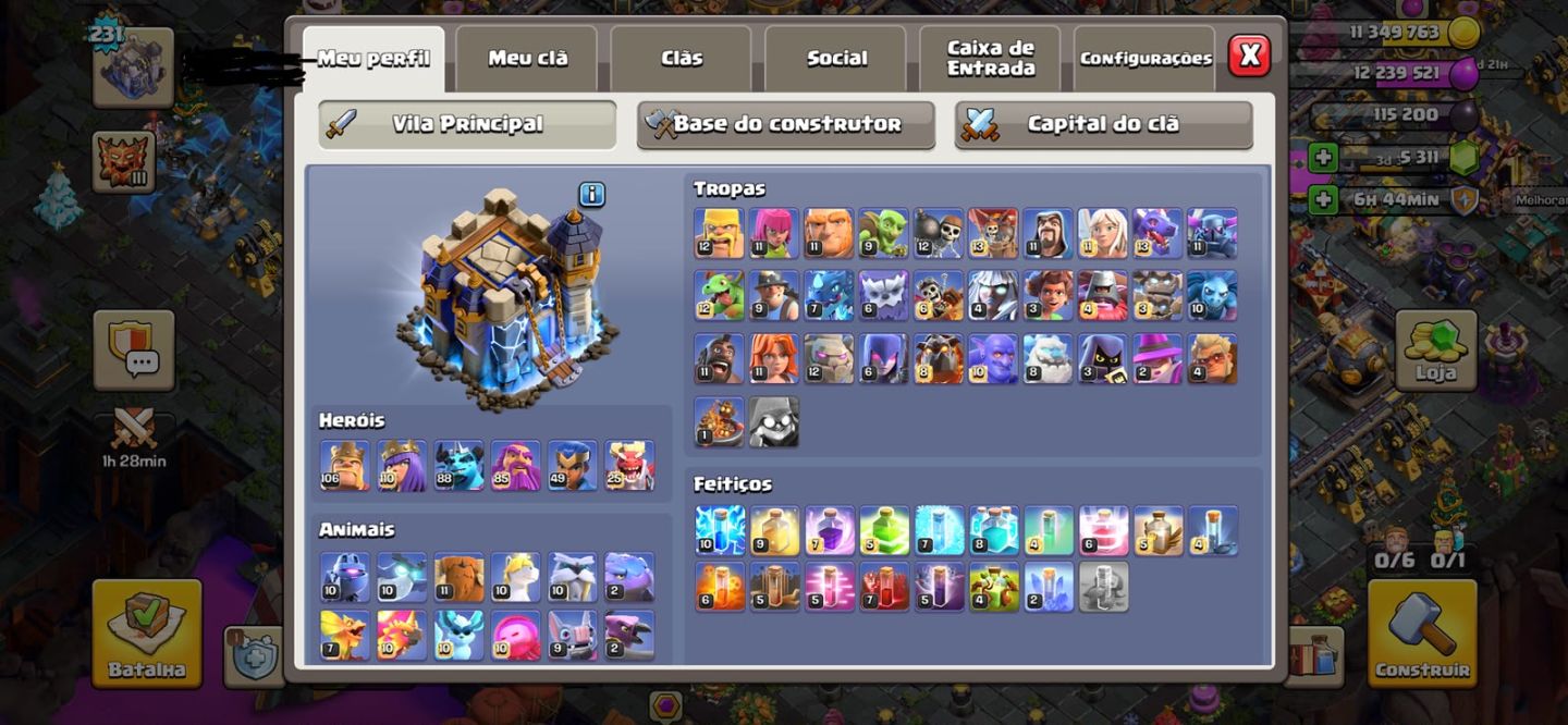 Conta CV 18 Semi-Full 5k gemas